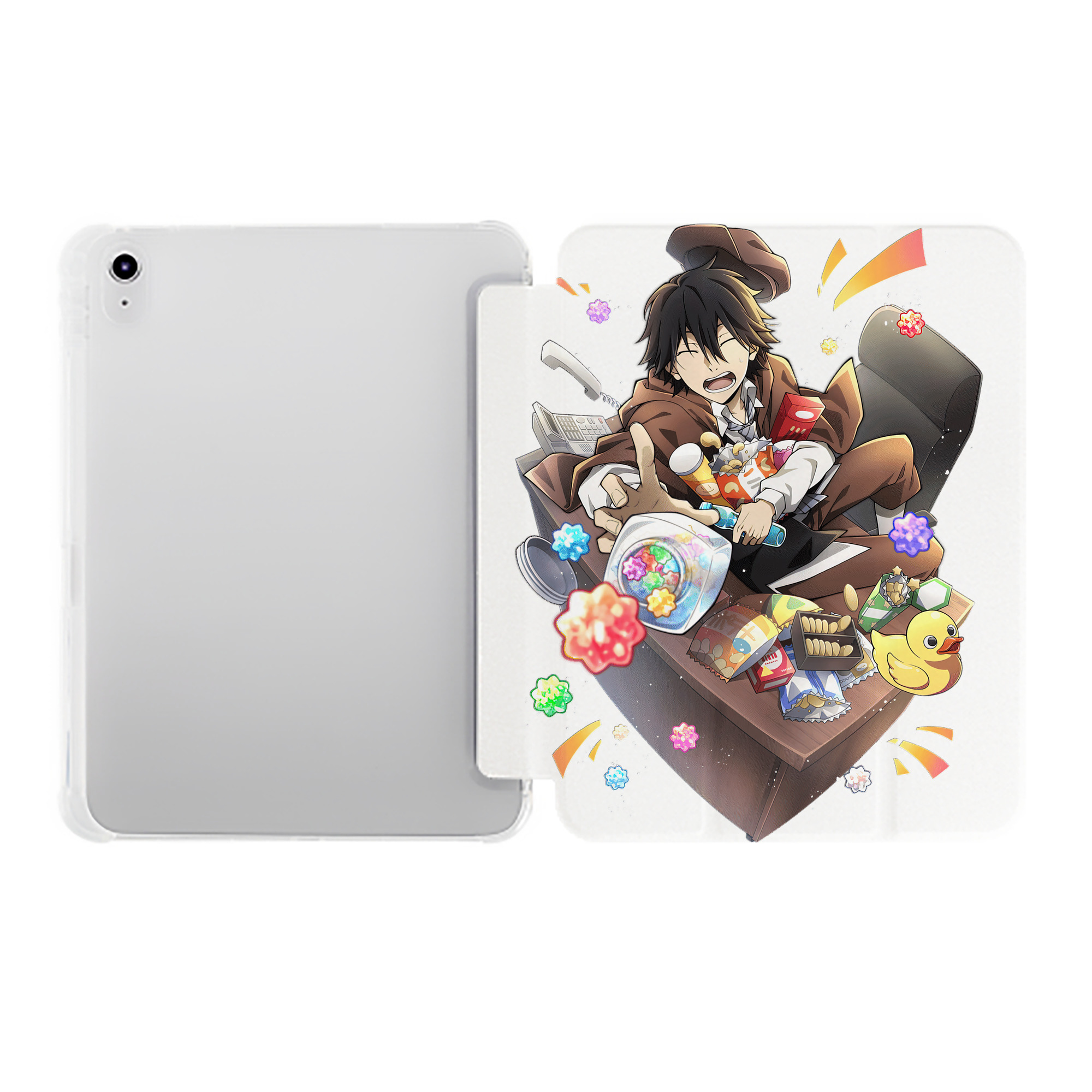 （画像用） 文豪ストレイドッグス Bungo Stray Dogs IPad ケース ペン収納付き 三つ折りスタンド PUレザー×シリコン 対応機種9.5/10.5/10.9インチ